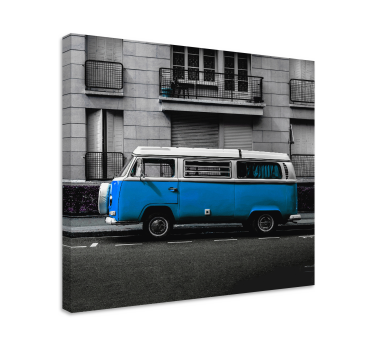 Quadro città e paesi furgone blu classico - TenStickers
