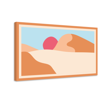 Quadro astratto scena desertica stilizzata - TenStickers
