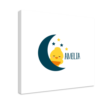 Quadri cameretta neonato pulcino sleepy luna - TenStickers