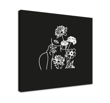 Dipinto fiori design floreale minimalista femminile - TenStickers