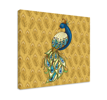 Quadro con uccelli Fiori dorati floreali di tacchino floral - TenStickers