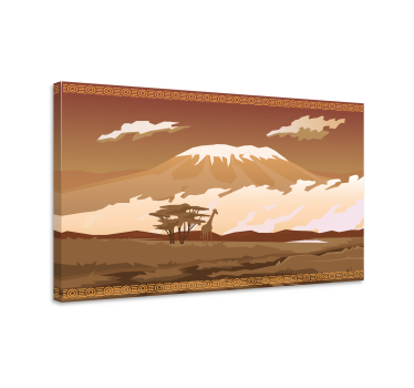 Quadro paesaggio Paesaggio marrone kilimangiaro - TenStickers