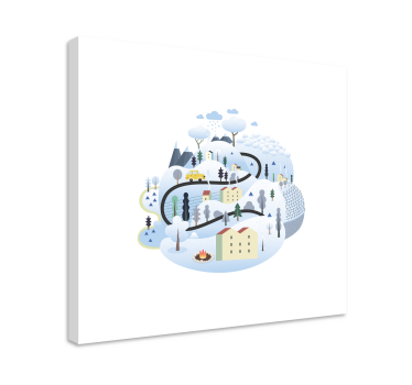 Quadro città e paesi percorso panoramico invernale - TenStickers