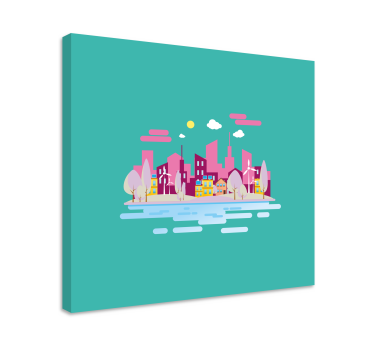 Quadro città e paesi paesaggio urbano vibrante - TenStickers