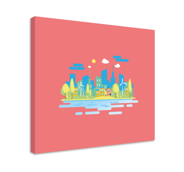 Quadro città e paesi paesaggio urbano moderno - TenStickers