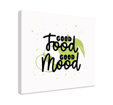 Quadro con frase buon cibo buon umore - TenStickers