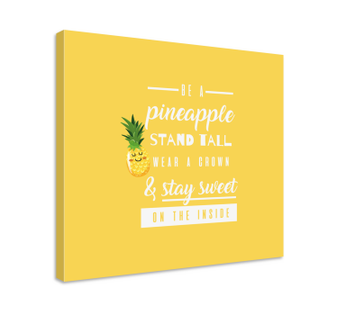 Quadro stampa testo Citazione divertente con ananas - TenStickers