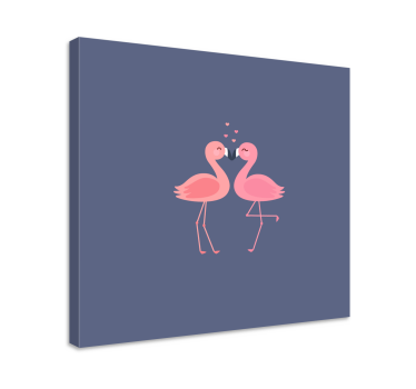 Quadro per ingresso Fenicotteri che formano un cuore - TenStickers