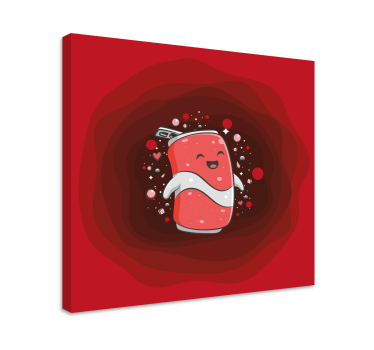 Quadro con testo personaggio soda felice - TenStickers