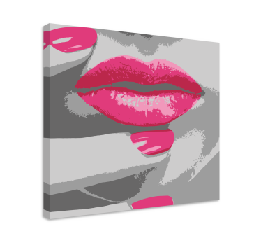 Quadro vintage dettaglio labbra rosa - TenStickers