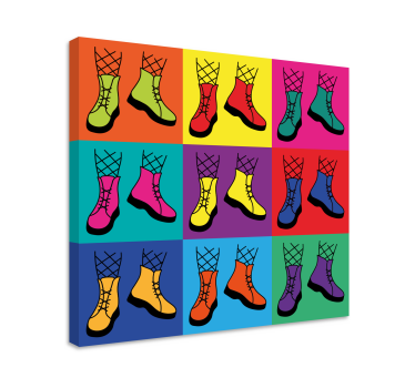 Quadro con testo stivali colorati con lacci - TenStickers