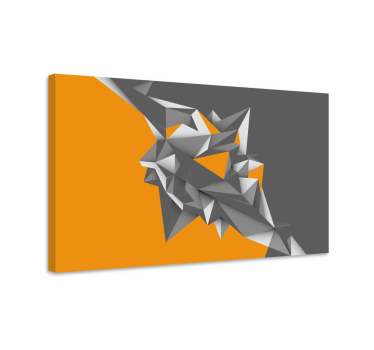 Quadro in 3D Forme astratte geometriche grigie e arancioni - TenStickers