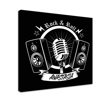 Quadro musicale design microfono retrò - TenStickers