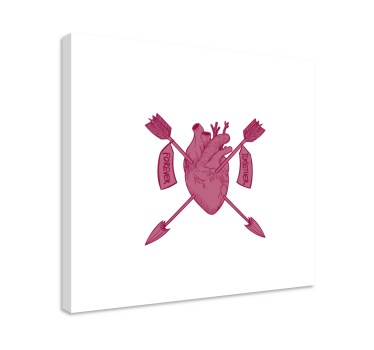 Dipinto con alfabeto e lettere cuore e frecce - TenStickers