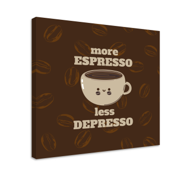 Quadro rustico citazione sulla tazza di caffè - TenStickers