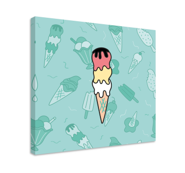 Quadro rustico delizia con cono gelato - TenStickers