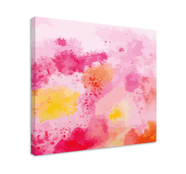 Dipinto fiori astratto rosa - TenStickers