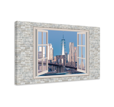 Quadro città e paesi vista del ponte - TenStickers