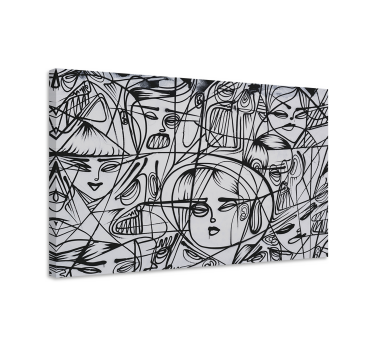 Quadro astratto design astratto di volti - TenStickers