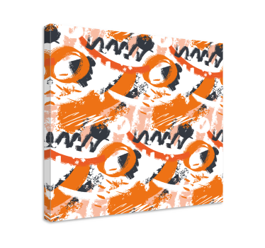 Quadro astratto forme arancioni dinamiche - TenStickers