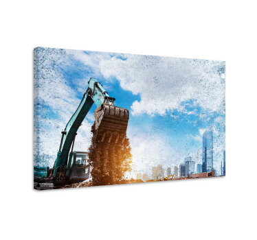 Quadro città e paesi escavatore paesaggio urbano - TenStickers