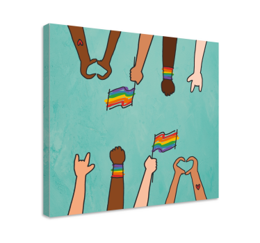 Dipinto motivazionale unità nelle mani - TenStickers