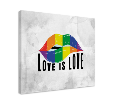 Quadro vintage abbraccio di labbra arcobaleno - TenStickers