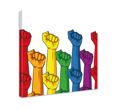 Quadro con frase pugni colorati alti - TenStickers