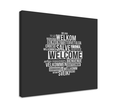 Quadro con frase messaggio di benvenuto globale - TenStickers