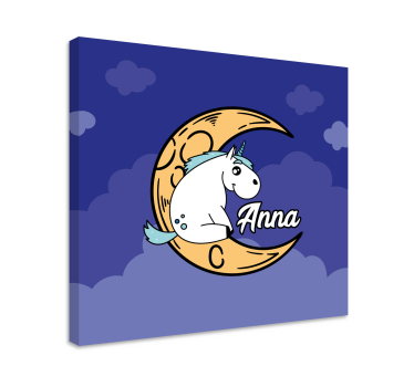Quadro unicorno scena della luna - TenStickers