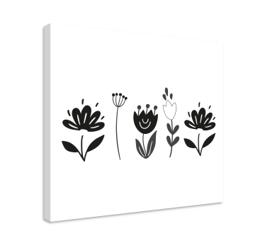 Quadro fiori Fiori in bianco e nero - TenStickers