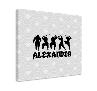 Quadro supereroi azione silhouette ninja - TenStickers