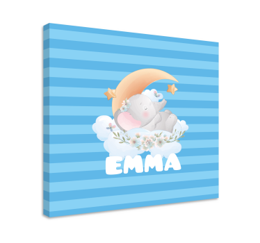 Quadri cameretta neonato sogni di elefante che dorme - TenStickers