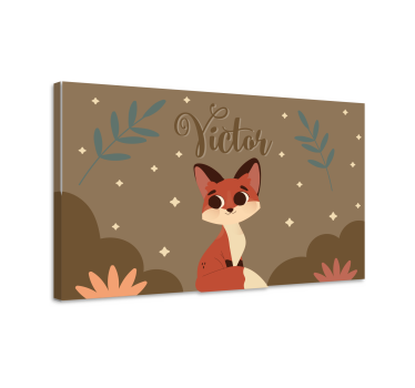Dipinto dinosauri illustrazione volpe carina - TenStickers