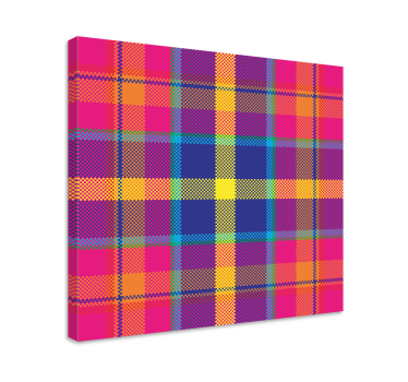Dipinto geometrico motivo a scacchi colorato - TenStickers