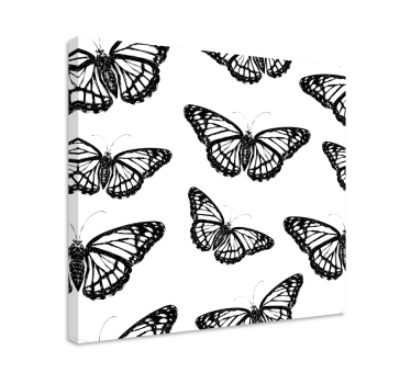 Quadro soggiorno Ala di farfalla in bianco e nero - TenStickers