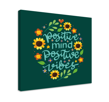 Quadro motivazionale Fiori e citazione motivazionale - TenStickers