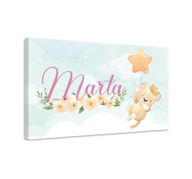 Quadri cameretta neonato palloncino leone carino - TenStickers