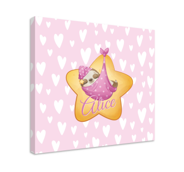 Quadri cameretta neonato bradipo che dorme stella - TenStickers