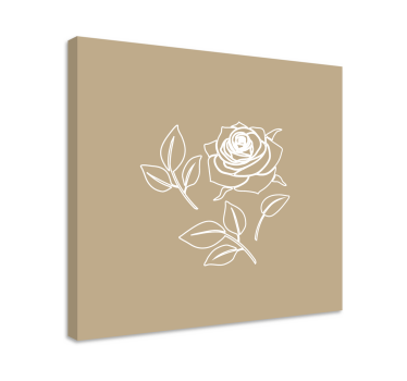 Quadro fiori Fondo beige dettagliato del modello della rosa - TenStickers