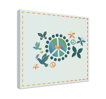 Quadro con frase motivo simbolo della pace - TenStickers
