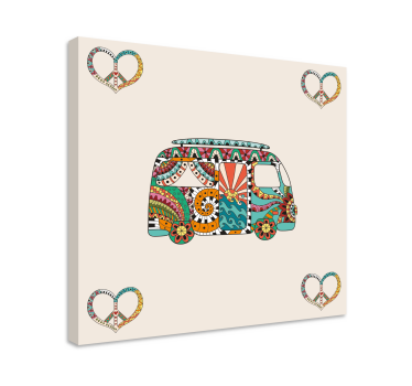 Quadro vintage motivo furgoni colorati - TenStickers