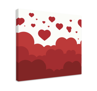 Quadro per camera da letto Disegno nuvola cuore rosso - TenStickers