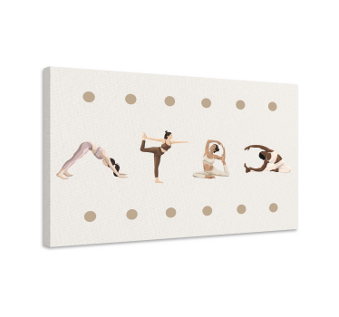 Quadro con testo sequenza di posa yoga - TenStickers