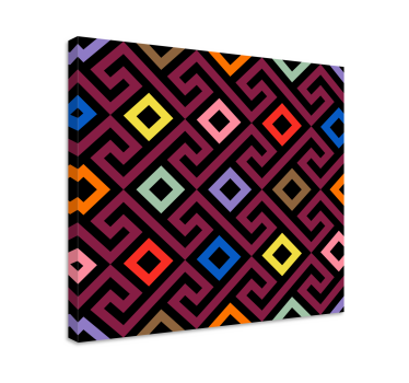 Dipinto geometrico quadrati geometrici colorati - TenStickers