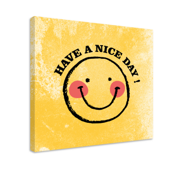 Quadro soggiorno Faccina sorridente "buona giornata" - TenStickers