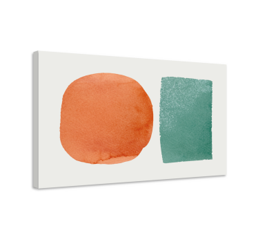 Quadro astratto acquarello circolare e rettangolare - TenStickers