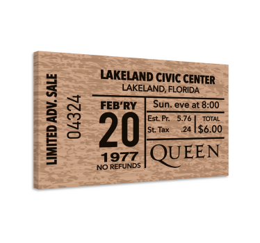 Quadro vintage biglietto concerto queen - TenStickers