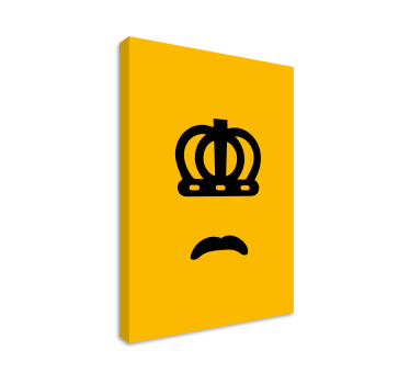 Quadro astratto emblema del volto con corona - TenStickers