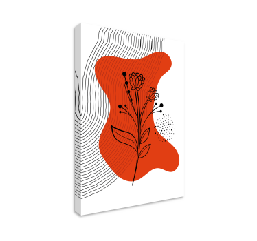 Dipinto fiori sagoma floreale astratta - TenStickers